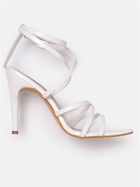Buy Fantasy Blanc White Fit Point Toe Strappy High Heels Online – Zori ...