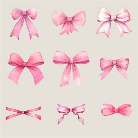 Coquette Clipart Pack, Pink Bows, Coquette Cherry Bow PNG, Coquette ...