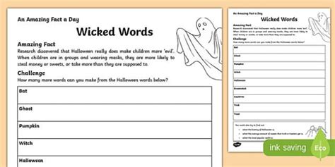 Wicked Words Worksheet / Worksheet, worksheet (teacher made)