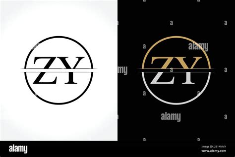 Initial ZY Logo Design Vector Template. Digital Circle Letter ZY ...