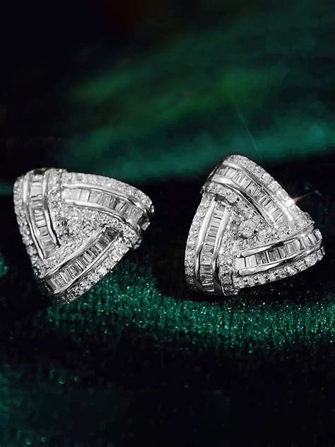 Peora Silver Statement Cluster Stud Earrings For Women & Girls