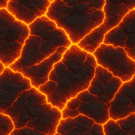 Fire Veins With Glowing Magma Surface PBR Texture | AITextured