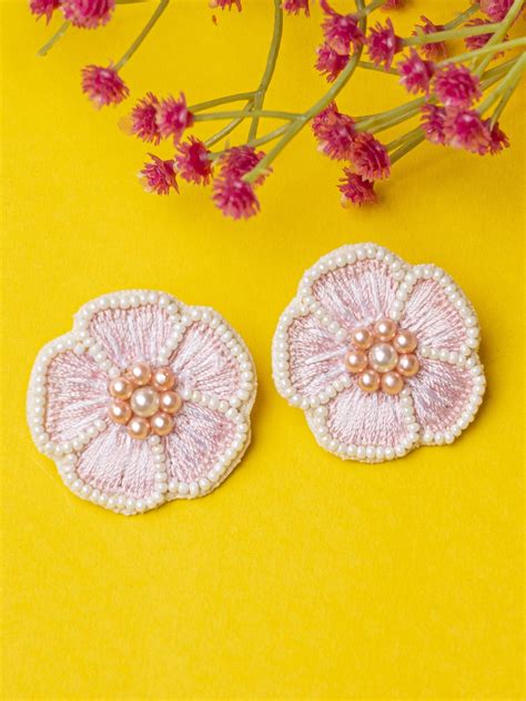 Handmade Yellow Blossom Studs - Unique Beaded Earrings for Women