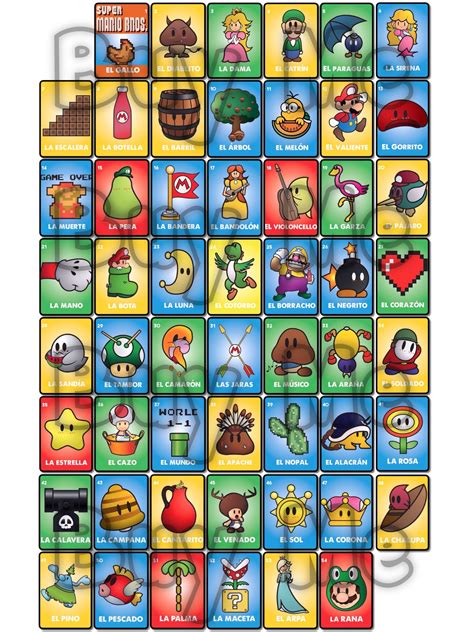 Buy Mario Bros Loteria NOT PNG Just 1 Image Online in India - Etsy