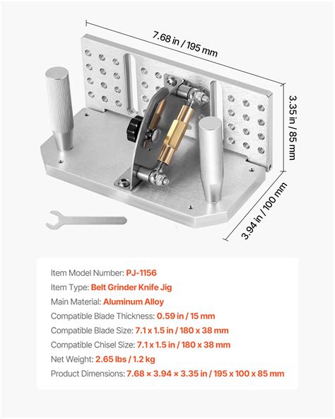 VEVOR Belt Grinder Knife Jig, 85° - 115° Adjustable Belt Sander Knife ...