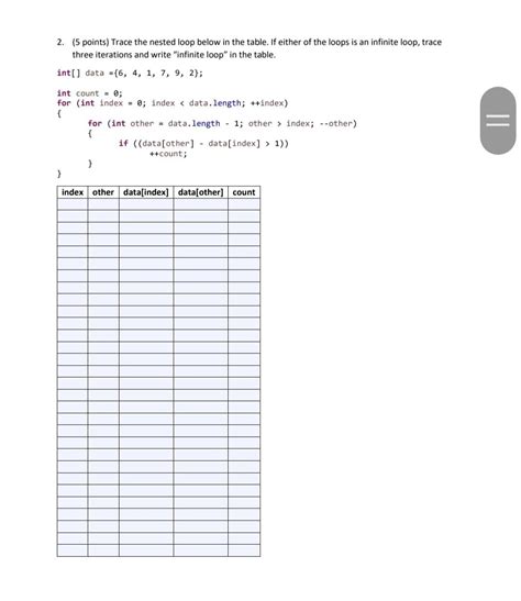 Image result for How to Trace a Nested for Loop