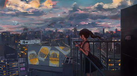 Download Anime girl on the balcony - Live Wallpaper #21