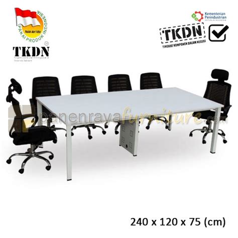 Jual Meja Meeting Besar Kaki Besi TKDN Certified 240x120x75 White ...