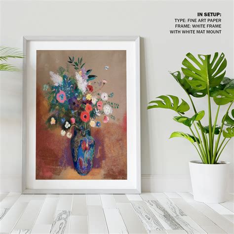 Bouquet of Flowers Painting & Wall Art Print by Odilon Redon - Dessine Art