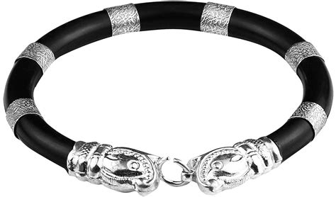 Buy NJ Black Rubber Finish 92.5 Silver Kada for Men at Amazon.in