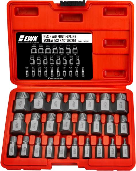 EWK 25 Pcs Multi-Spline Screw Extractor Set, Hex India | Ubuy