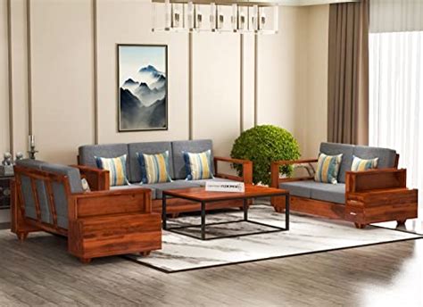 Mamta Furniture Wooden Sheesham Teak Wood Sofa Set 7 Seater, Furniture ...