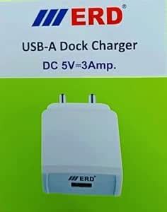 USB-A Dock Charger. DC 5V=3Amp.Mobile Charger Adapter Pack of 1 ...