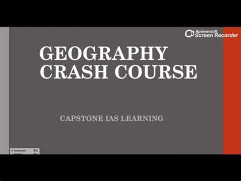 Geography Overview -Prelims Crash Course Video Lecture - UPSC