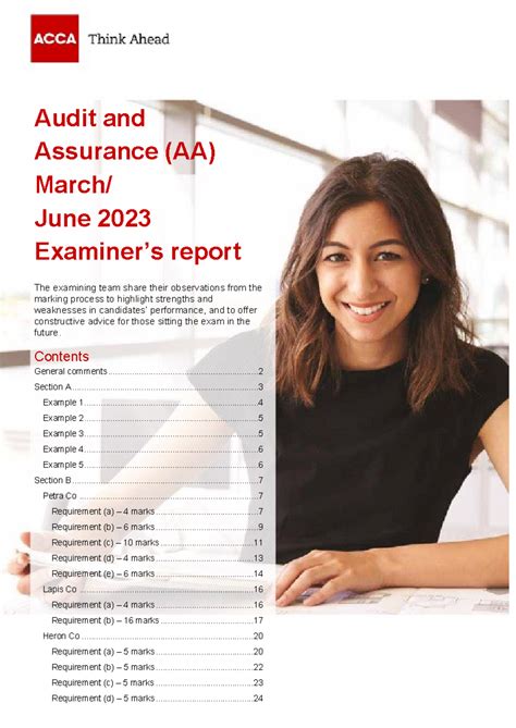 AA Audit and Assurance Examiner's Report - March/June 2023 Insights ...
