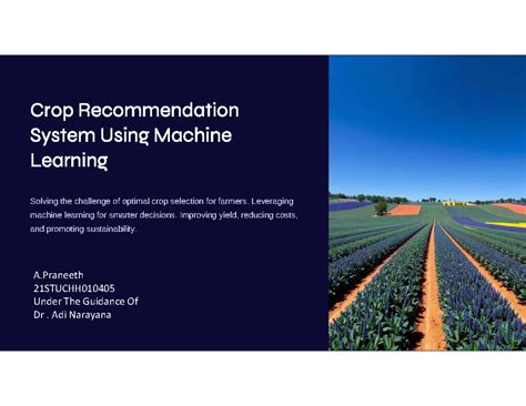 Final Year Project: Crop Recommendation System Using ML Techniques ...