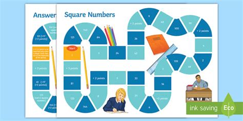 Square Numbers Board Game - Maths Resource - Twinkl