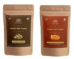 The Pure Woods Multani Mitti and Orange Peel Powder Organic face pack ...