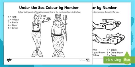 Under the Sea Colouring By Numbers Dots
