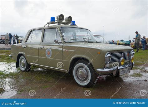 Patrol Car of Traffic Police of the GDR - Soviet Car Zhiguli VAZ-2101 on the Festival of Retro ...