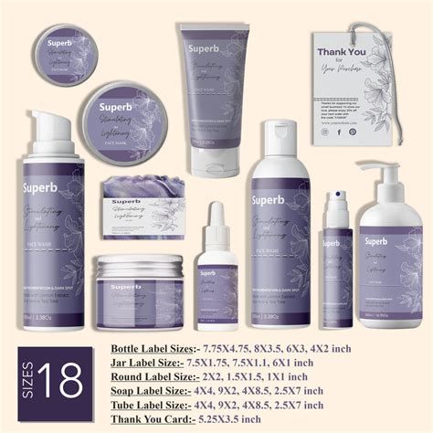 Product Label | Template Editable | Cosmetic Label Template | Skin Car ...