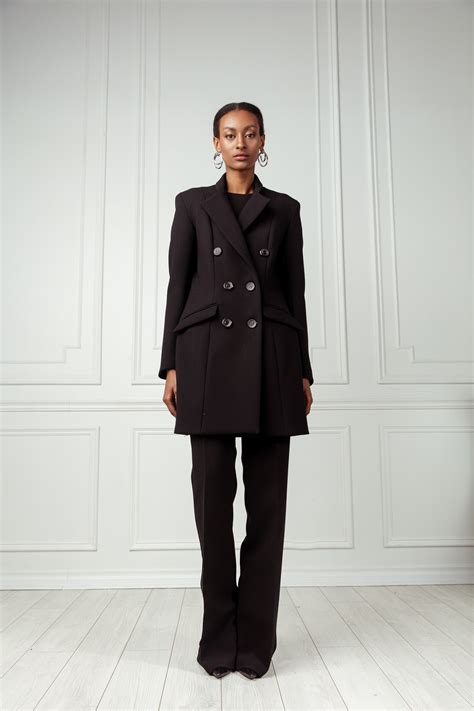 Double Breasted Long Jacket – Luxury Designer Clothing – Claudette Floyd