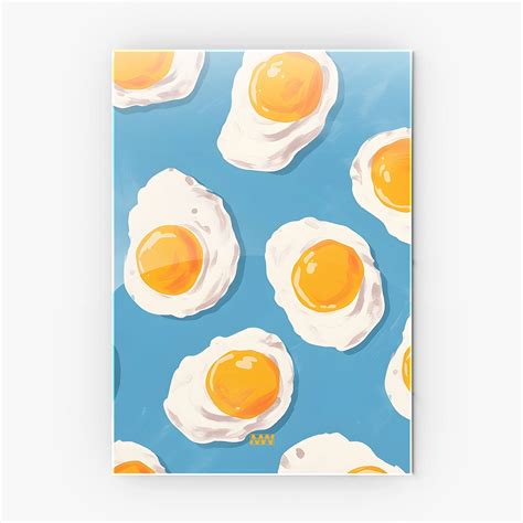 Fried Egg Pop Art Metal Wall Poster | MW Stuffs