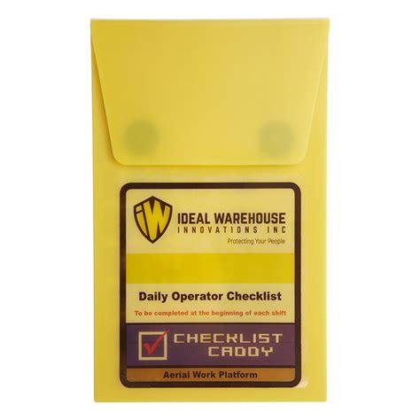 IDEAL WAREHOUSE INNOVATIONS, INC., 5, PK, Checklist Caddy Kits for ...