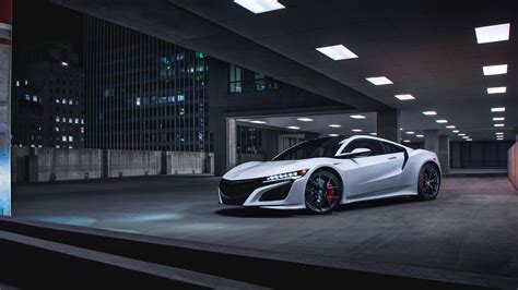 4K Ultra HD White Acura NSX Supercar Wallpaper
