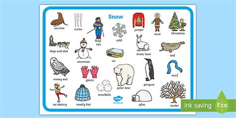Snow Word Mat - Teaching Resources (teacher made) - Twinkl