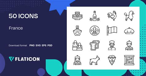 France Icon Pack | Lineal | 50 .SVG Icons