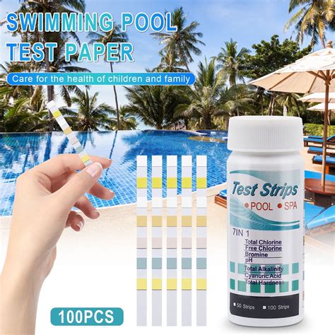 7 in 1 Pool and Hot Tub Test Strips-100 Spa Test Strips for Hot Tub ...