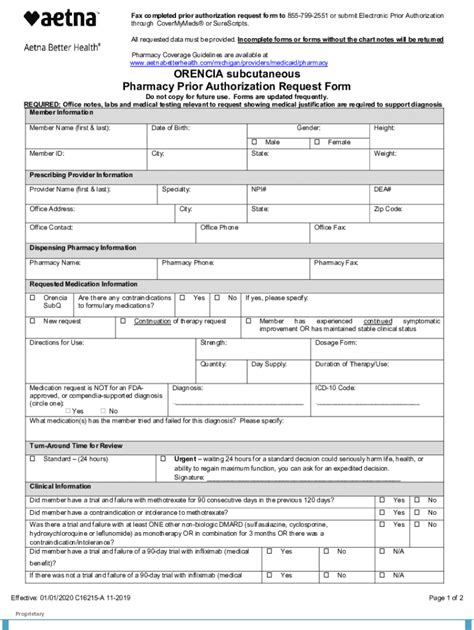 Fillable Online Request-Form-MI-1.1.2020 - Aetna Better Health Fax ...