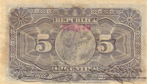 (美洲)阿根廷5比索 纸币 外国钱币 有毛边 ND(1960-62)年 P-275