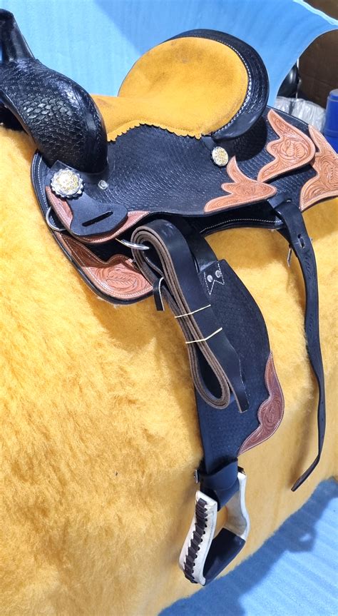 Western Barrel Racing Horse Saddle Pleasure Trail Floral Tooled Leather ...