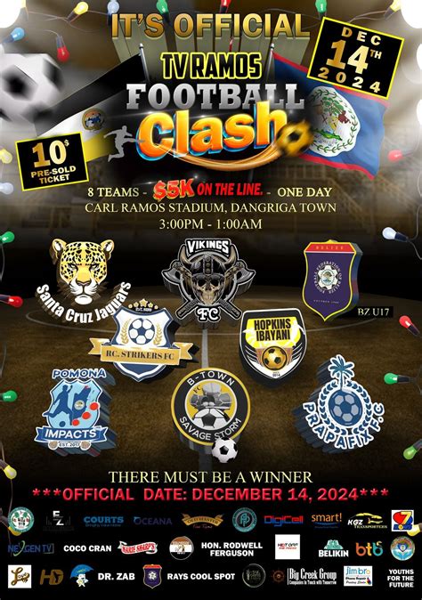 DEC TV RAMOS 14 H FOOTBALL 2024 Clasho, Carl Ramos Stadium, Belize, 14 ...