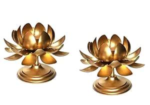 Buy First Dream Tealight Candal Holder for Home Decor, Metal Lotus ...
