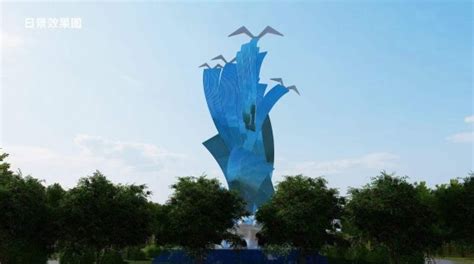 青浦城市标志夜景灯光雕塑 不锈钢浪尖上的海鸥雕塑定制 - 商泰网
