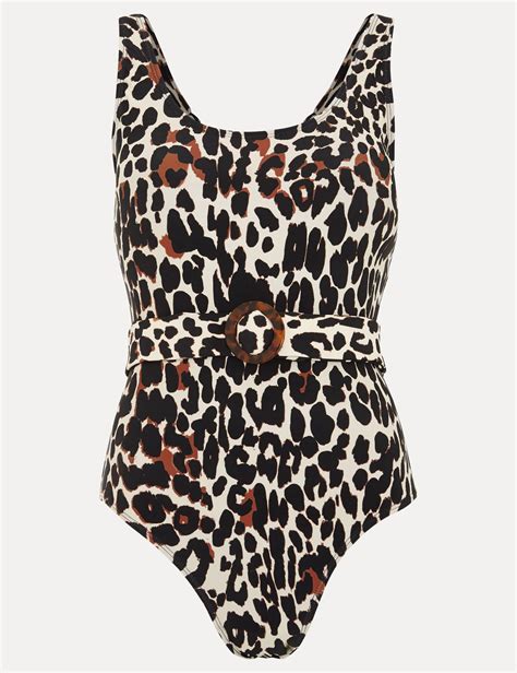 Leopard Print Padded Belted Swimsuit | Phase Eight | M&S