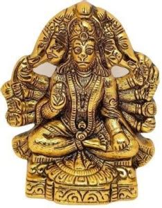 NAVYAKSH Panchmukhi Hanuman ji Statue / Bajrangbali Murti Brass ...