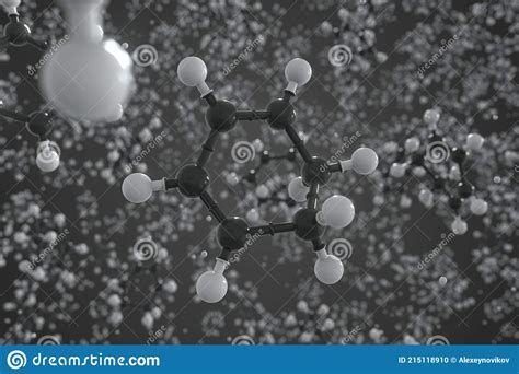 1,3-cyclohexadiene Molecule. Ball-and-stick Molecular Model. Chemistry ...