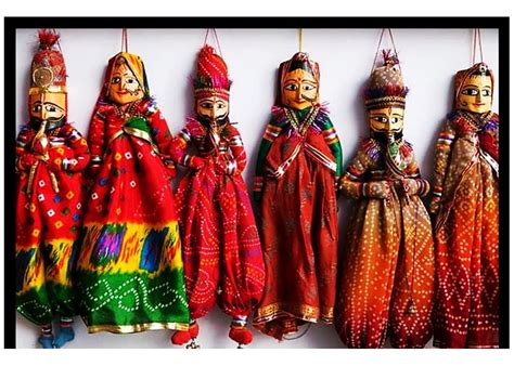 Samariya Rajasthani Handmade Colorful Fabric Wooden Face String ...