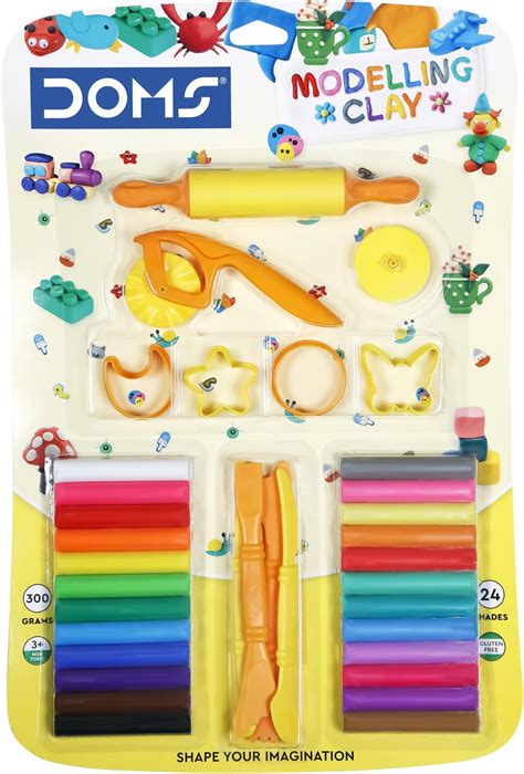 Doms Modelling Clay Blister Pack | Easily Kneadable Clay | Non Toxic ...