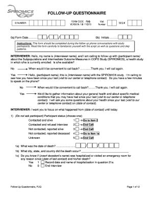 Fillable Online cscc unc Follow-up questionnaire - CSCC Fax Email Print ...