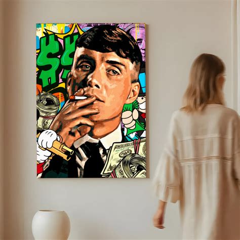 PAINTINGMANTRA Bold Street Pop Art Gentleman Smoking Stretched Canvas ...