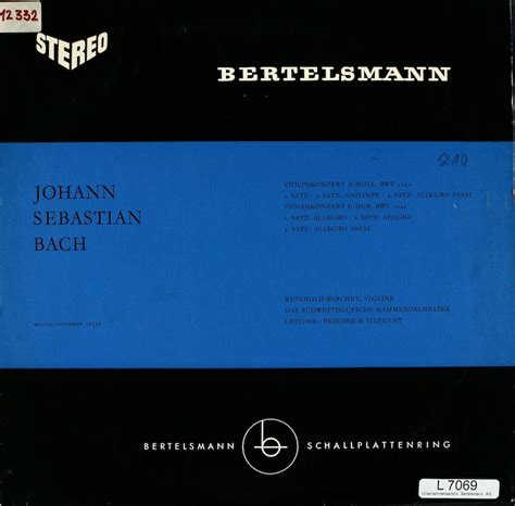 Friedrich Tilegant. Südwestdeutsches Kammerorchester. Reinhold Barchet ...