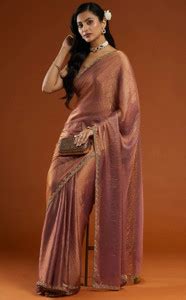 Buy PD CLOTH VILLA Embellished Bollywood Tissue, Pure Silk Purple ...