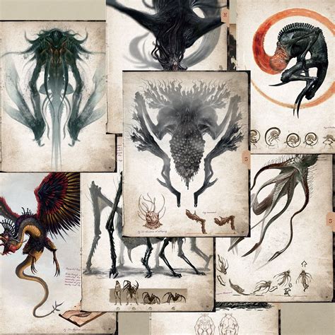 Dark Cthulhu Vintage Scrapbook Paper | Stamprints Mythical Collection
