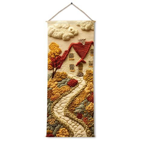 PAPER PLANE DESIGN Fall House Scenic Tapestry – Rustic Autumn Wall ...