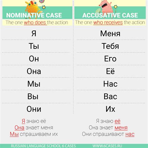 Nominative and accusative cases